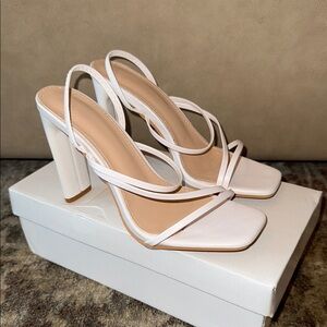 Brand New White Strappy Heels Size 8